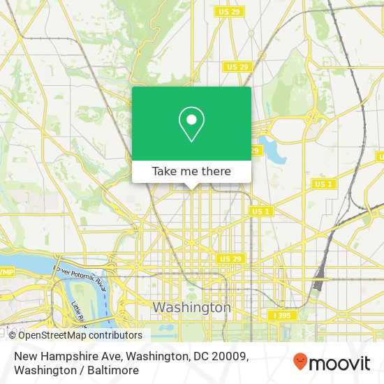Mapa de New Hampshire Ave, Washington, DC 20009