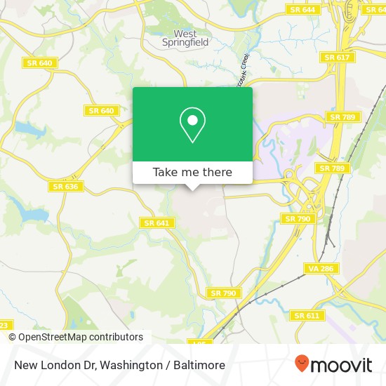 Mapa de New London Dr, Springfield, VA 22153