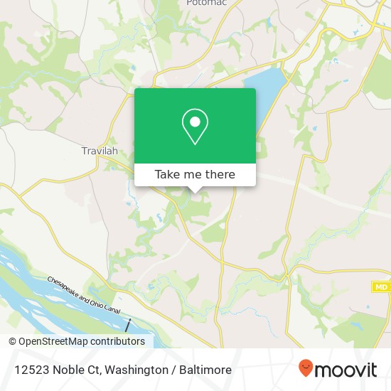 Mapa de 12523 Noble Ct, Potomac, MD 20854