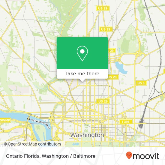 Mapa de Ontario Florida, Washington (DC), DC 20009
