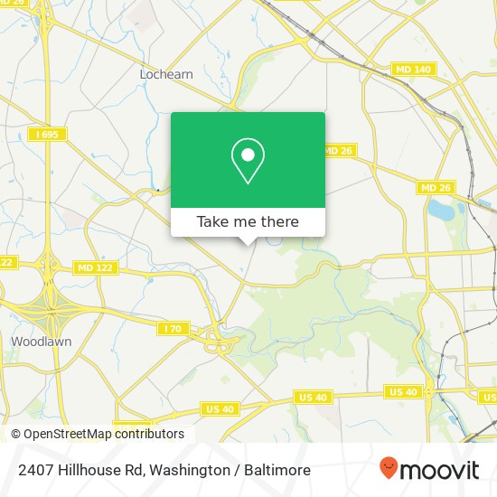 Mapa de 2407 Hillhouse Rd, Gwynn Oak, MD 21207