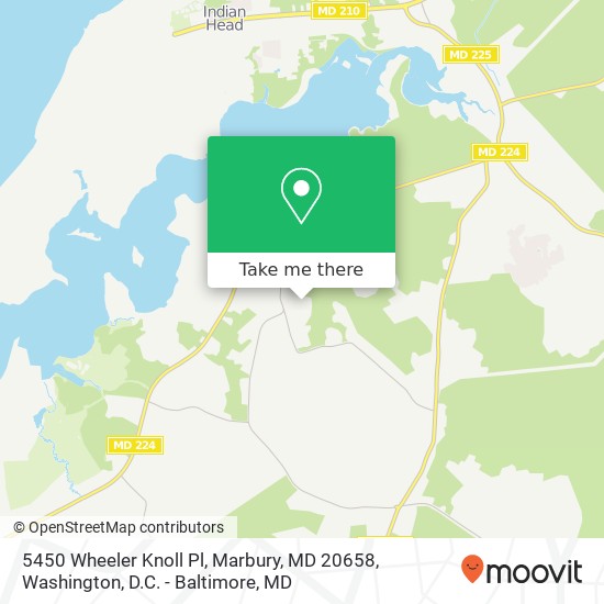 Mapa de 5450 Wheeler Knoll Pl, Marbury, MD 20658