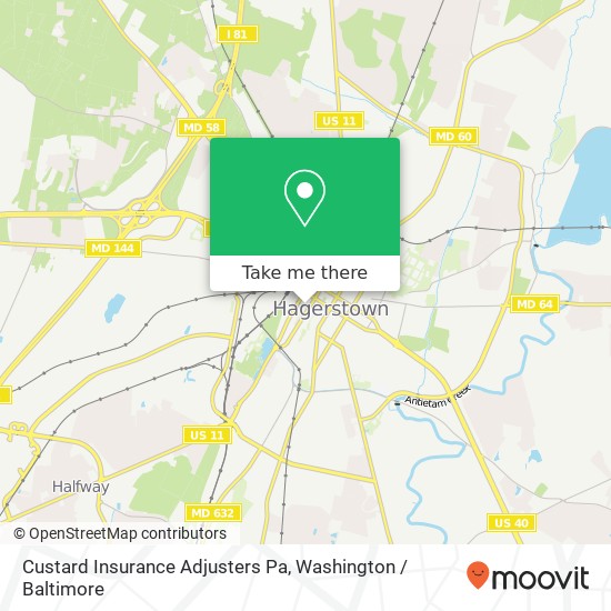 Mapa de Custard Insurance Adjusters Pa, 120 W Antietam St