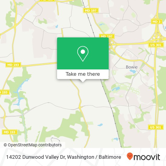 Mapa de 14202 Dunwood Valley Dr, Bowie, MD 20721