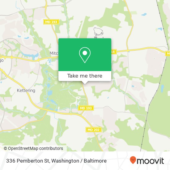Mapa de 336 Pemberton St, Upper Marlboro, MD 20774