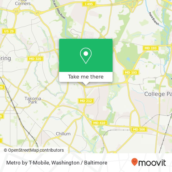 Mapa de Metro by T-Mobile, 2010 University Blvd E