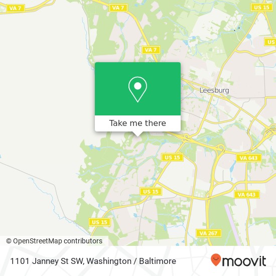 1101 Janney St SW, Leesburg, VA 20175 map