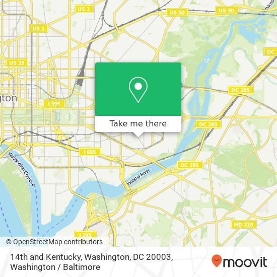 14th and Kentucky, Washington, DC 20003 map