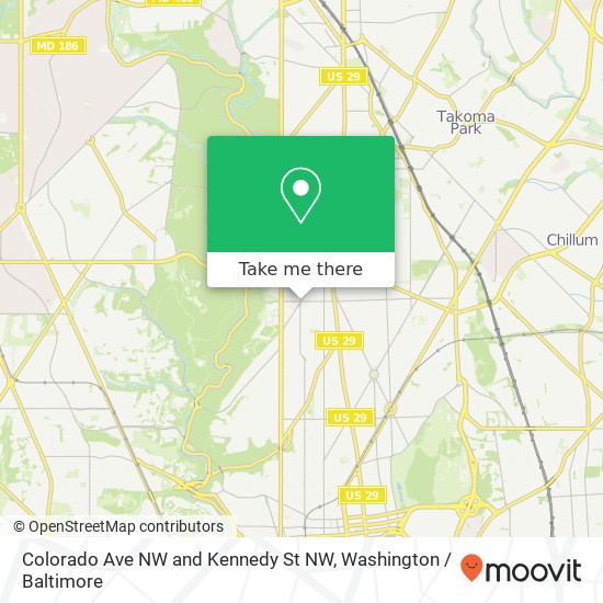 Mapa de Colorado Ave NW and Kennedy St NW, Washington, DC 20011