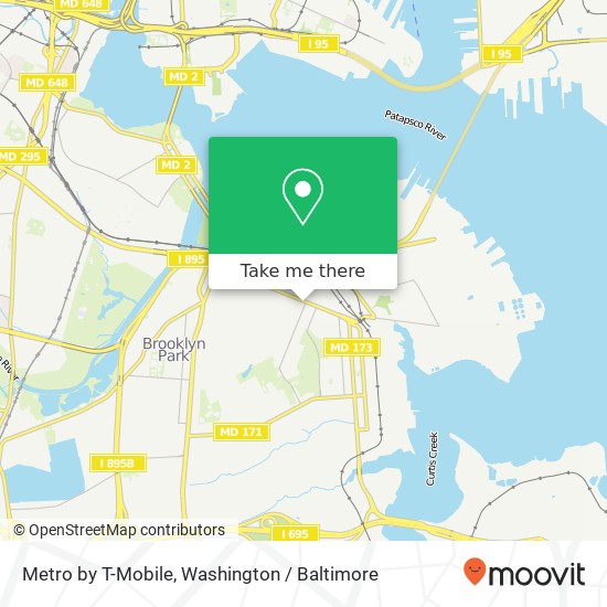 Mapa de Metro by T-Mobile, 937 E Patapsco Ave Brooklyn, MD 21225