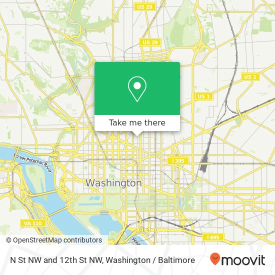 Mapa de N St NW and 12th St NW, Washington, DC 20005