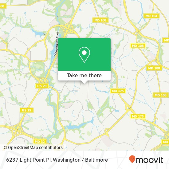 Mapa de 6237 Light Point Pl, Columbia, MD 21045