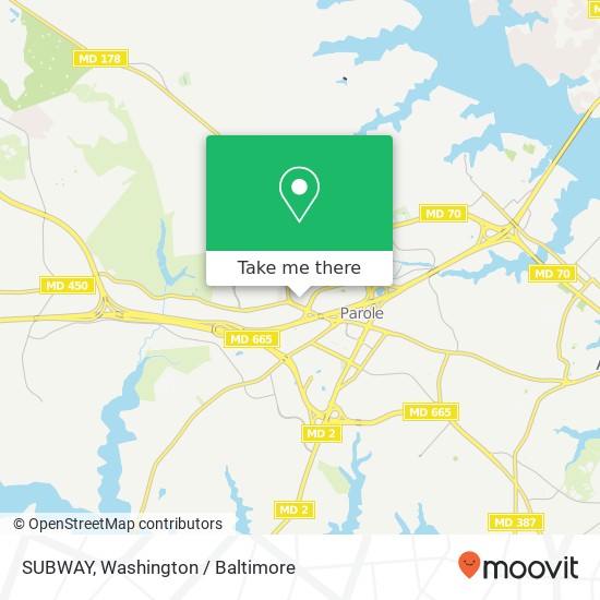 Mapa de SUBWAY, 1076 Annapolis Mall