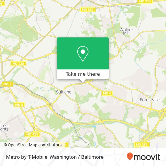 Mapa de Metro by T-Mobile, 5694 Silver Hill Rd