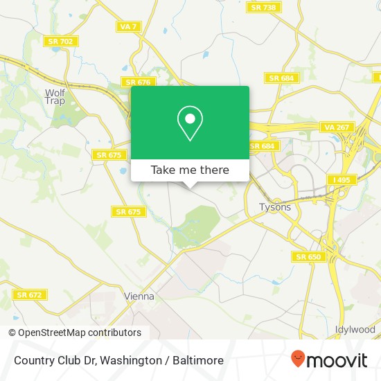 Mapa de Country Club Dr, Vienna, VA 22180