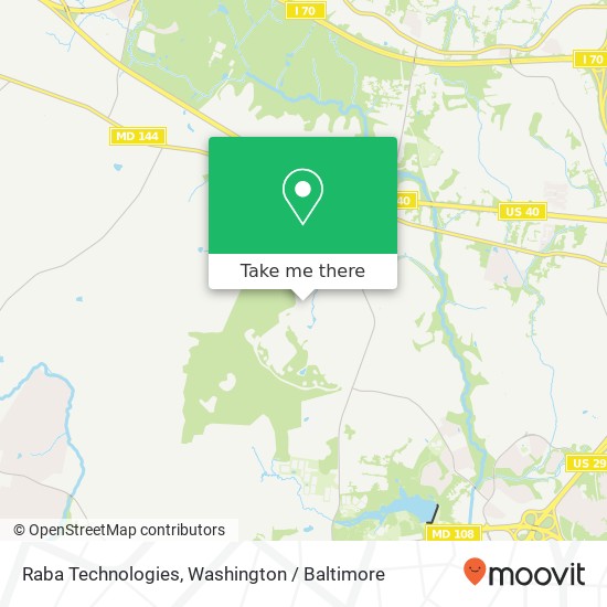 Mapa de Raba Technologies, 3755 Chateau Ridge Dr Ellicott City, MD 21042