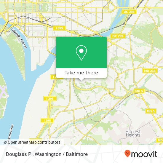 Mapa de Douglass Pl, Washington, DC 20020
