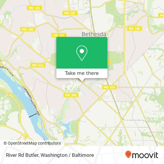 Mapa de River Rd Butler, Bethesda, MD 20816