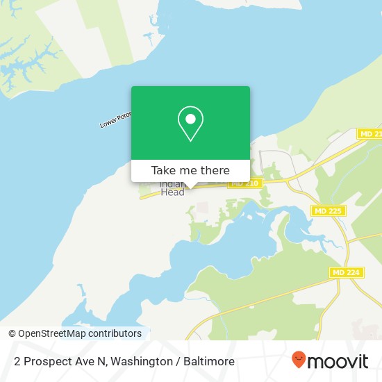 Mapa de 2 Prospect Ave N, Indian Head, MD 20640