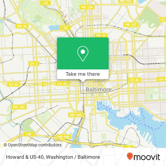 Mapa de Howard & US-40, Baltimore, MD 21201