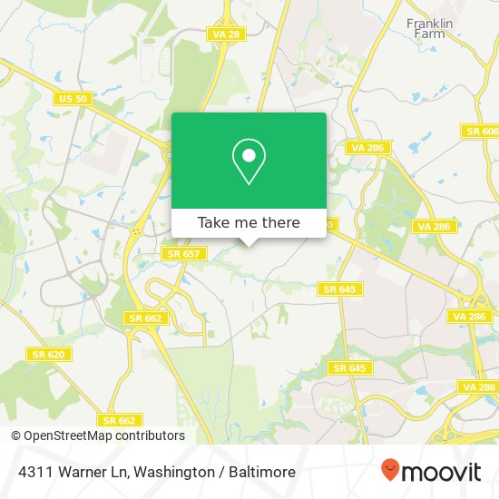 Mapa de 4311 Warner Ln, Chantilly, VA 20151