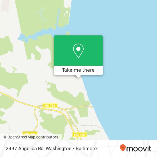 Mapa de 2497 Angelica Rd, Port Republic, MD 20676