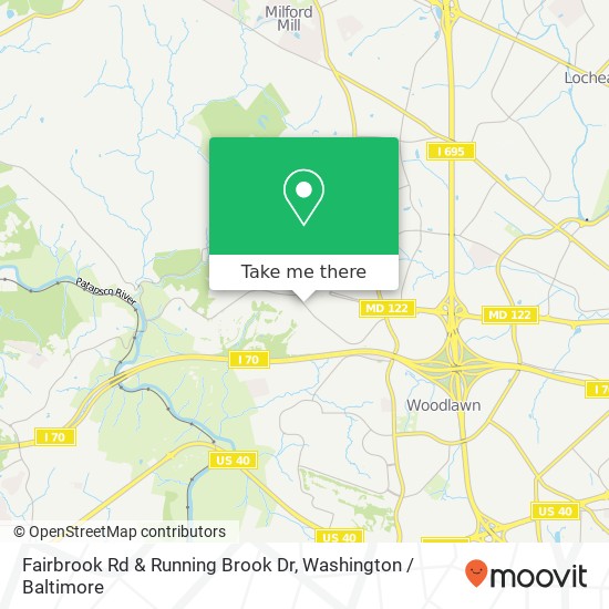 Fairbrook Rd & Running Brook Dr, Windsor Mill, MD 21244 map