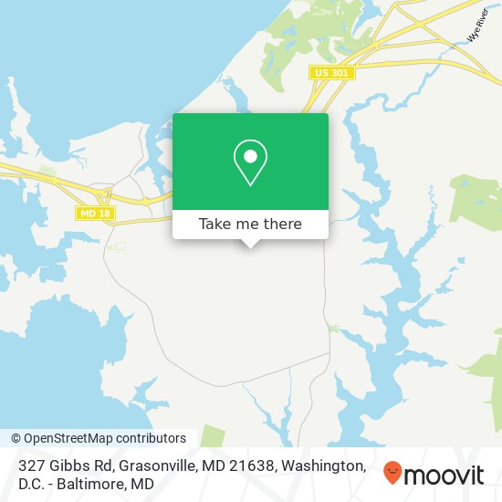 Mapa de 327 Gibbs Rd, Grasonville, MD 21638