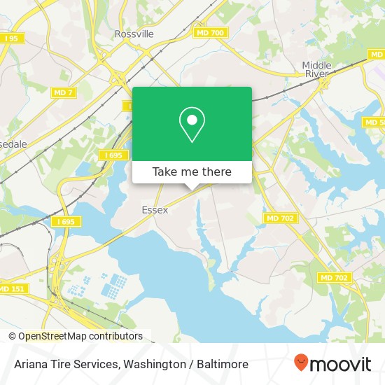 Ariana Tire Services, 712 Eastern Blvd map