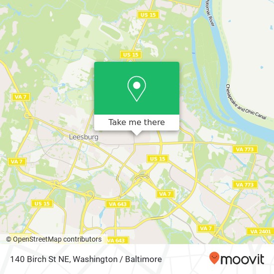 Mapa de 140 Birch St NE, Leesburg, VA 20176
