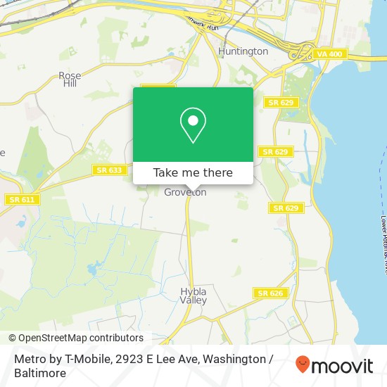 Mapa de Metro by T-Mobile, 2923 E Lee Ave