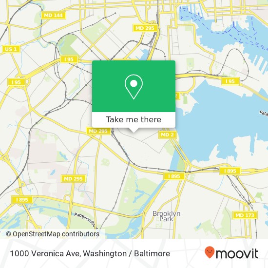 Mapa de 1000 Veronica Ave, Brooklyn, MD 21225