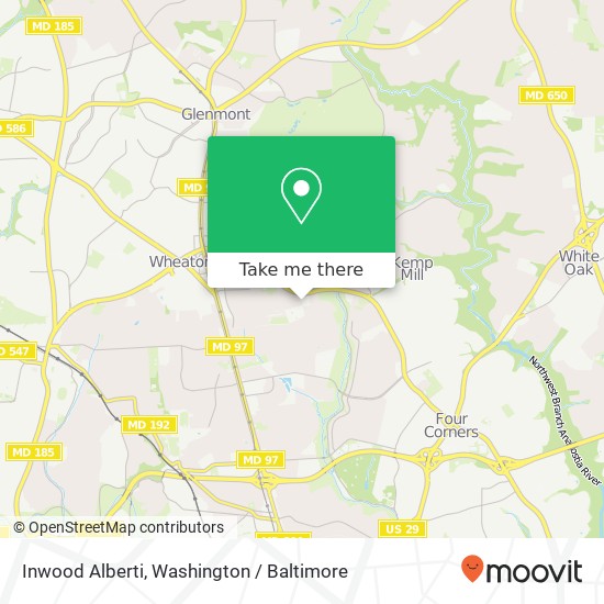 Mapa de Inwood Alberti, Silver Spring, MD 20902