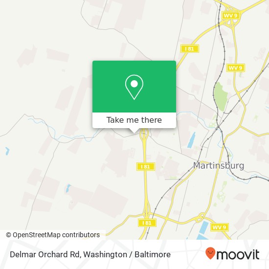 Mapa de Delmar Orchard Rd, Martinsburg, WV 25403