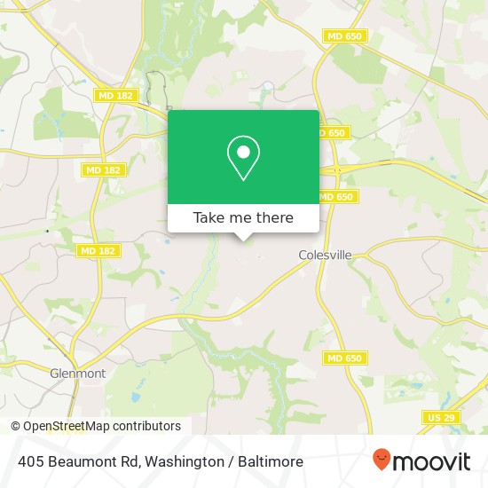Mapa de 405 Beaumont Rd, Silver Spring, MD 20904