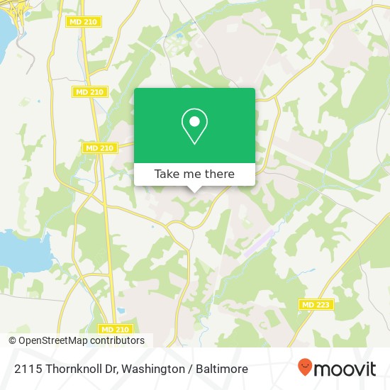 Mapa de 2115 Thornknoll Dr, Fort Washington, MD 20744