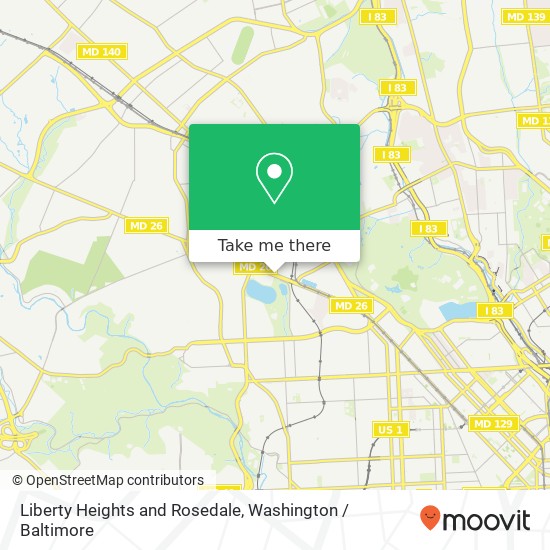 Mapa de Liberty Heights and Rosedale, Baltimore, MD 21215