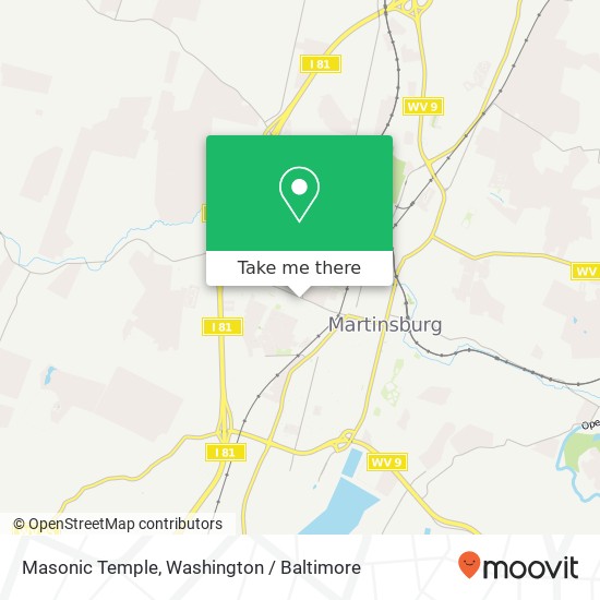 Mapa de Masonic Temple, 1007 W King St Martinsburg, WV 25401