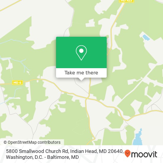 Mapa de 5800 Smallwood Church Rd, Indian Head, MD 20640