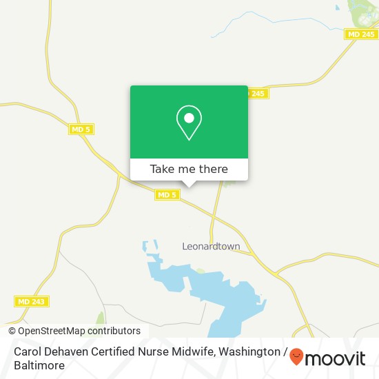 Mapa de Carol Dehaven Certified Nurse Midwife, 23000 Moakley St