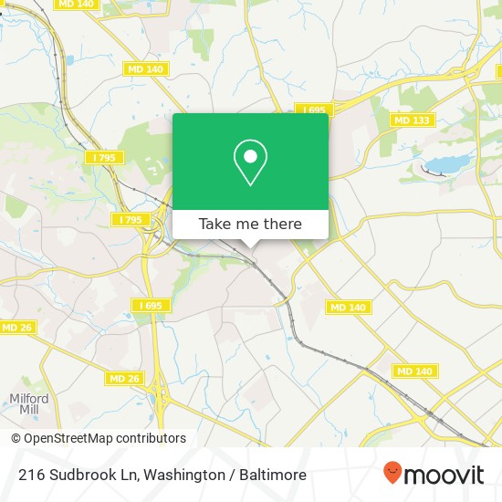 216 Sudbrook Ln, Pikesville, MD 21208 map