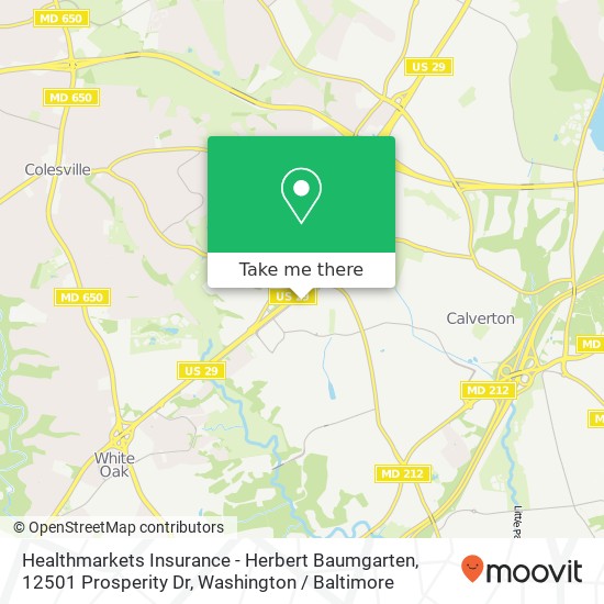 Mapa de Healthmarkets Insurance - Herbert Baumgarten, 12501 Prosperity Dr