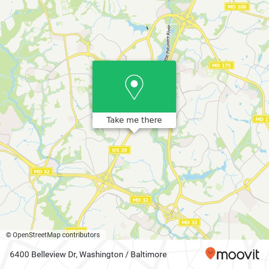 6400 Belleview Dr, Columbia, MD 21046 map