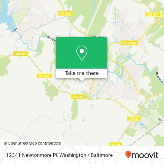 Mapa de 12341 Newtonmore Pl, Bristow, VA 20136