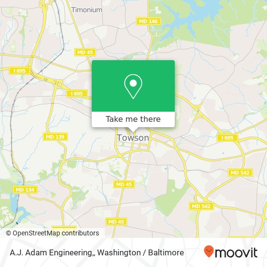Mapa de A.J. Adam Engineering,, 744 Dulaney Valley Rd Towson, MD 21204
