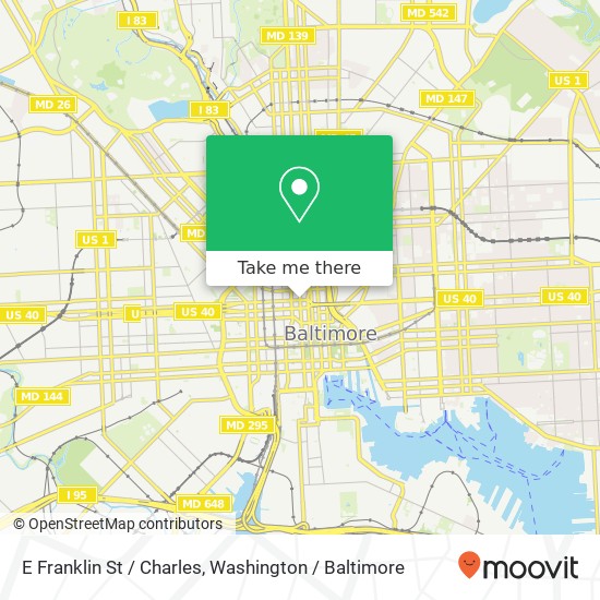 Mapa de E Franklin St / Charles, Baltimore (EAST CASE), MD 21202