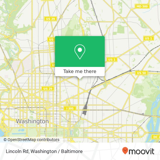 Mapa de Lincoln Rd, Washington, DC 20002