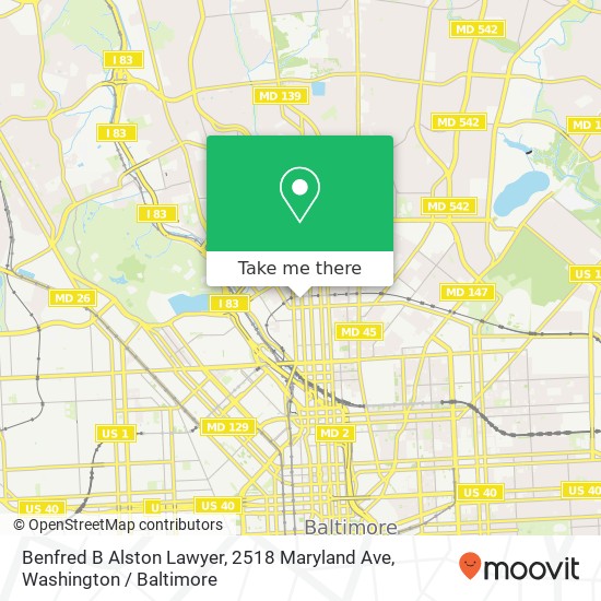 Mapa de Benfred B Alston Lawyer, 2518 Maryland Ave