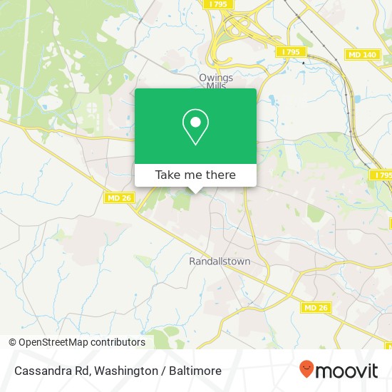 Mapa de Cassandra Rd, Randallstown, MD 21133