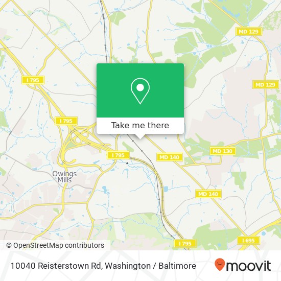 Mapa de 10040 Reisterstown Rd, Owings Mills, MD 21117